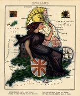 England, Europe 1868c Geographic Fun Caricature Maps
